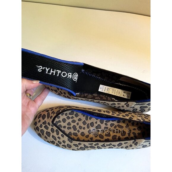 Rothy's 8 The Flat Round Toe Ballet Flat Shoe Cheetah Print Brown Washable - Picture 3 of 11